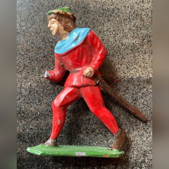 Lot 8 Robin Hood Friar Tuck Merry Men Cast Lead Figures Vintage Manoil 1940/50 - Picture 14 of 16